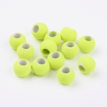 Rubber Style Neon Glass Round Beads X-DGLA-R024-18mm-1-1