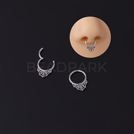316L Stainless Steel Spider Web Hoop Nose Rings WG66A6F-01-1