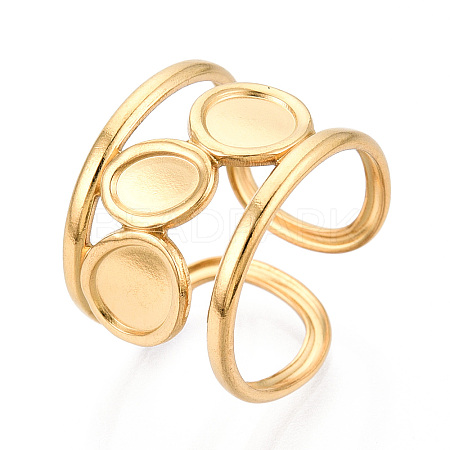 304 Stainless Steel Cuff Ring Components STAS-T066-65G-1