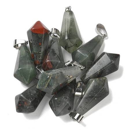 Natural African Bloodstone Pointed Pendants G-B127-15P-05-1