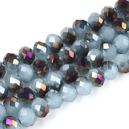 Electroplate Glass Beads Strands EGLA-A034-J6mm-F04-1