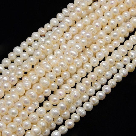 Natural Cultured Freshwater Pearl Beads Strands X1-PEAR-N013-06I-1