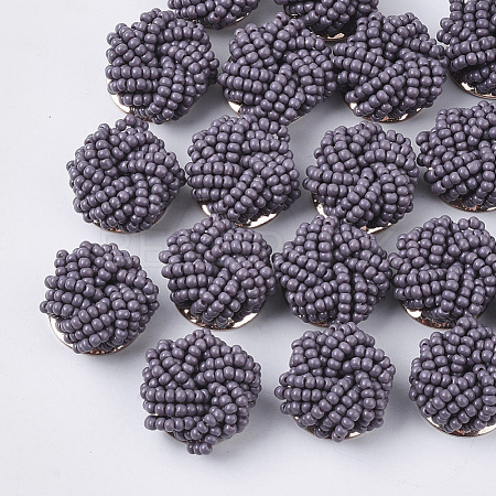 Glass Seed Beads Cabochons FIND-S321-05F-1
