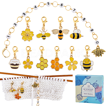 Bee & Honeycomb Theme DIY Knitting Tools HJEW-SC00023-1