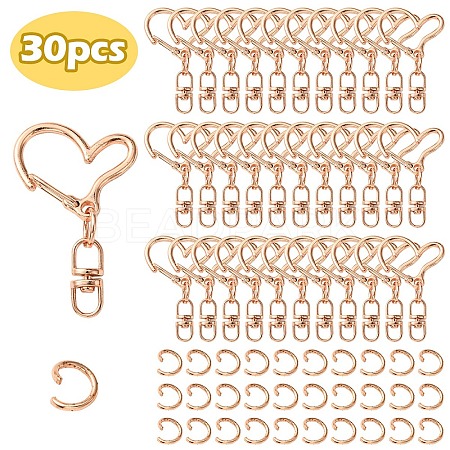 Alloy Heart Lobster Clasps KEYC-YW0001-20RG-1