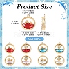 16Pcs 8 Styles Alloy Glass Pendants FIND-YW0012-88-2