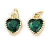 Real 18K Gold Plated Brass Inlaid Cubic Zirconia Charms ZIRC-L100-074G-07-1
