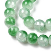 Crackle Baking Paint Imitation Jade Glass Beads Strands DGLA-T003-6mm-07-2
