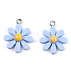Opaque Resin Pendants RESI-WH0037-01E-3