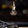 Empty Glass Perfume Bottle Pendants with Wood Cap DJEW-PW0002-02B-1