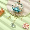 Synthetic Turquoise & Dyed Natural Quartz Crystal with Glass Pendant Decorations HJEW-TA00123-01-2