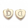 Brass Micro Pave Clear Cubic Zirconia Charms KK-N231-234D-NF-2