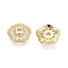 Brass Micro Pave Clear Cubic Zirconia Bead Caps KK-Q071-15G-02-2