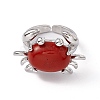 Natural Red Jasper Crab Open Cuff Ring RJEW-I090-01P-03-2