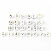 156Pcs 26 Style White Plating Acrylic Letters Beads SACR-YW0001-02-7