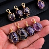 Wire Wrapped Natural Amethyst Pendants PW-WG0D471-01-1