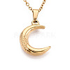 304 Stainless Steel Pendant Necklaces NJEW-T018-41G-4
