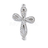 Rack Plating Brass Micro Pave Clear Cubic Zirconia Flower Connector Charms KK-A234-062P-1
