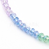 Rainbow Personalized Electroplate Glass Beaded Necklaces NJEW-JN03410-04-3