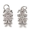Brass Micro Pave Clear Cubic Zirconia Charms ZIRC-B002-57P-2