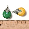 Tibetan Style Brass Synthetic Turquoise Dyed Pendants G-XCP0001-14-3