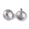 Non-Tarnish Texture Half Round 304 Stainless Steel Stud Earrings for Women EJEW-L283-048P-2