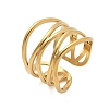 304 Stainless Steel Multilayer Open Cuff Rings for Women LS-RJEW-Z077-01G-02-4
