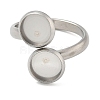 304 Stainless Steel Cuff Rings Components STAS-K279-02A-P-2