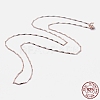 925 Sterling Silver Chain Necklaces STER-F039-40cm-08RG-1