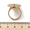 Oval 304 Stainless Steel & Paua Shell & Rhinestone Cuff Rings for Women RJEW-G346-06G-01-5
