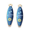 Alloy Enamel Pendants ENAM-T022-40KCG-03-1