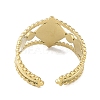 Ion Plating(IP) 304 Stainless Steel Enamel Rhombus with Eey Cuff Rings RJEW-L107-056G-01-3