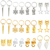120Pcs 12 Styles Alloy & Iron Dreadlocks Hair Rings Decoration OHAR-SC0001-18A-1