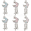 12Pcs 3 Colors Alloy Glass Pendants FIND-SC0021-07-1
