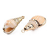 Electroplate Spiral Shell Pendants SSHEL-T006-12-5
