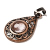 Cherry Quartz Glass Pendants G-H065-02R-18-2