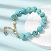 Natural Magnesite Round Beaded Bracelets for Women BJEW-A170-01G-1