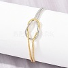 Duo Tone Brass Round Snake Chain Knot 2-Strand Bracelets for Women KK-CBA68DA-17C-GP-2