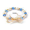 Imitate Austrian Crystal Bicone Glass Beaded Finger Rings X1-RJEW-TA00003-04-7