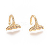 Golden Plated Brass Micro Pave Cubic Zirconia Cuff Earrings EJEW-L244-40G-1