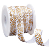 10Yards Gold Stamping Flower Polyester Elastic Cord OCOR-WR0001-49B-1
