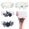 AHADEMAKER 2 Sets 2 Style Lace Elastic & Polyester Lace Bridal Garters AJEW-GA0004-75-1