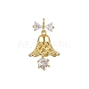 Rack Plating Brass with Cubic Zirconia Pendants KK-Q010-08G-1