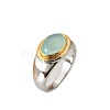 Oval Brass Cat Eye Finger Rings FS-WGC727D-04-5