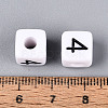 Opaque Acrylic European Large Hole Beads SACR-N020-01B-05-4
