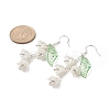 ABS Plastic Flower of Life with Shell Pearl Beaded Dangle Earrings EJEW-TA00182-3