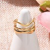 304 Stainless Steel Multilayer Open Cuff Rings for Women RJEW-Z077-01G-01-2