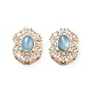 Brass Light Sky Blue Glass Oval Multi-Strand Links KK-B125-12G-1