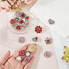 24Pcs 2 Colors Alloy Rhinestone Snap Buttons BUTT-AR0001-33-3