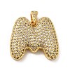 Brass Micro Pave Cubic Zirconia Pendants KK-E061-03G-13-1